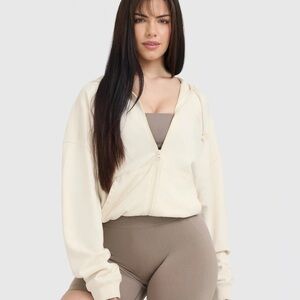 Oner active Raw Lounge Oversized Zip Hoodie | Off White - M